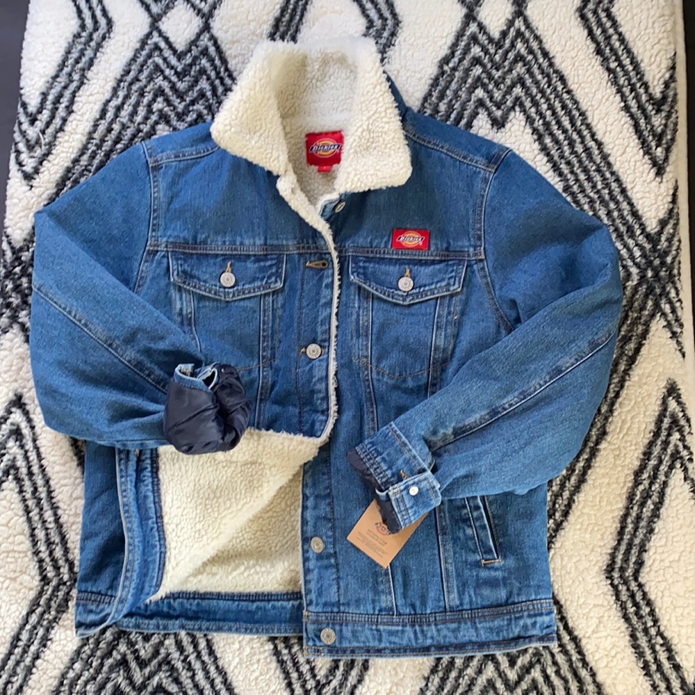 Dickies Sherpa Lined Blue Denim Jacket - S
